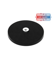 88 mm rubberised pot magnet with internal thread