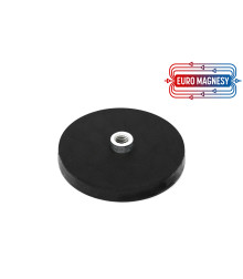 66 mm rubberised pot magnet with internal thread