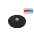 66 mm rubberised pot magnet with internal thread