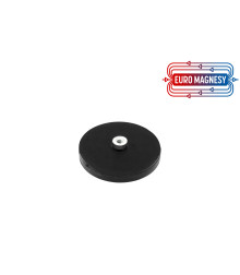 43 mm rubberised pot magnet with internal thread